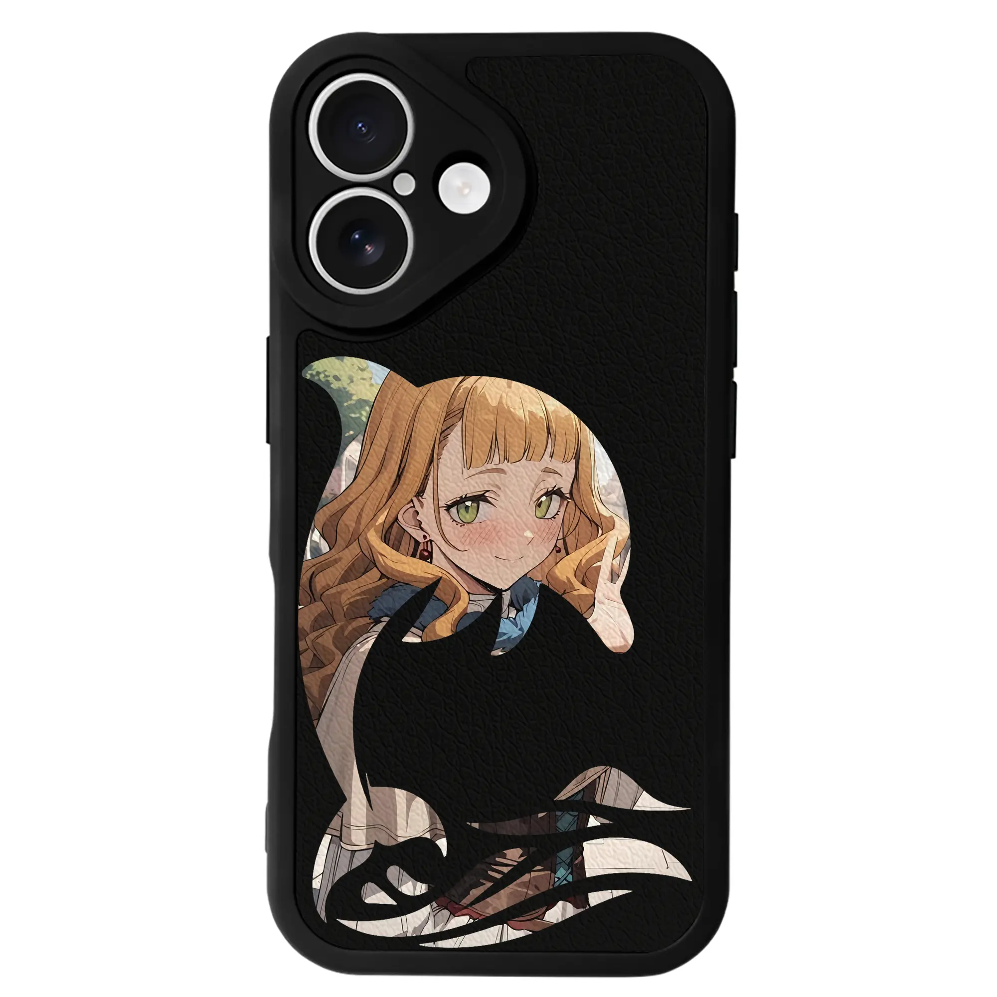 ブラッククローバー グッズ ミモザ・ヴァーミリオン - IPhone 16シリーズ対応 ・ シリコンスマホケース ・ レザー調 ・ 高精度フィット ・ 耐衝撃 ・ ワイヤレス充電対応 ・ 精密カット